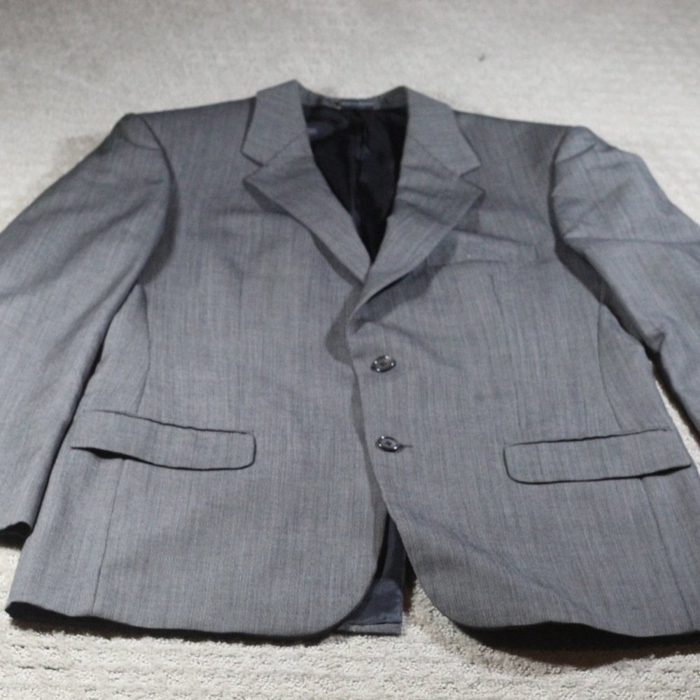 Stafford Executive Size 42L Black and White Wool Blazer